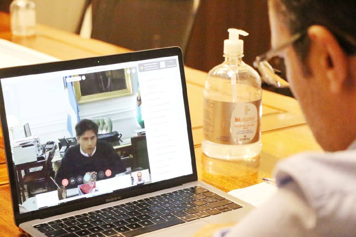 EL INTENDENTE PISANO MANTUVO UNA VIDEOCONFERENCIA CON EL GOBERNADOR KICILLOF