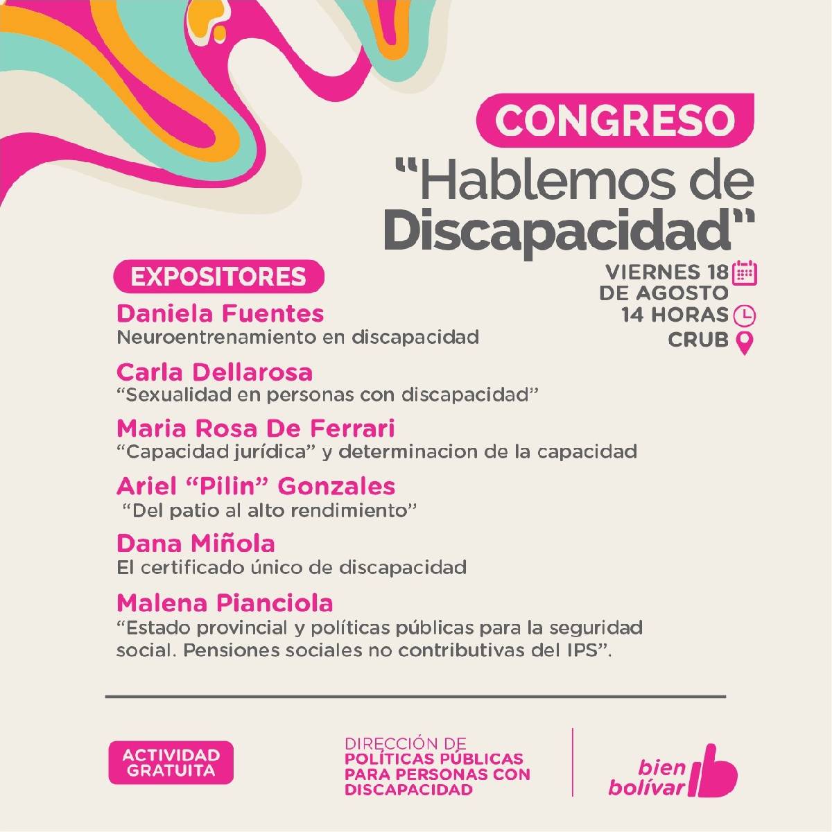 SE DESARROLLARÁ EL CONGRESO “HABLEMOS DE DISCAPACIDAD” EN EL CRUB