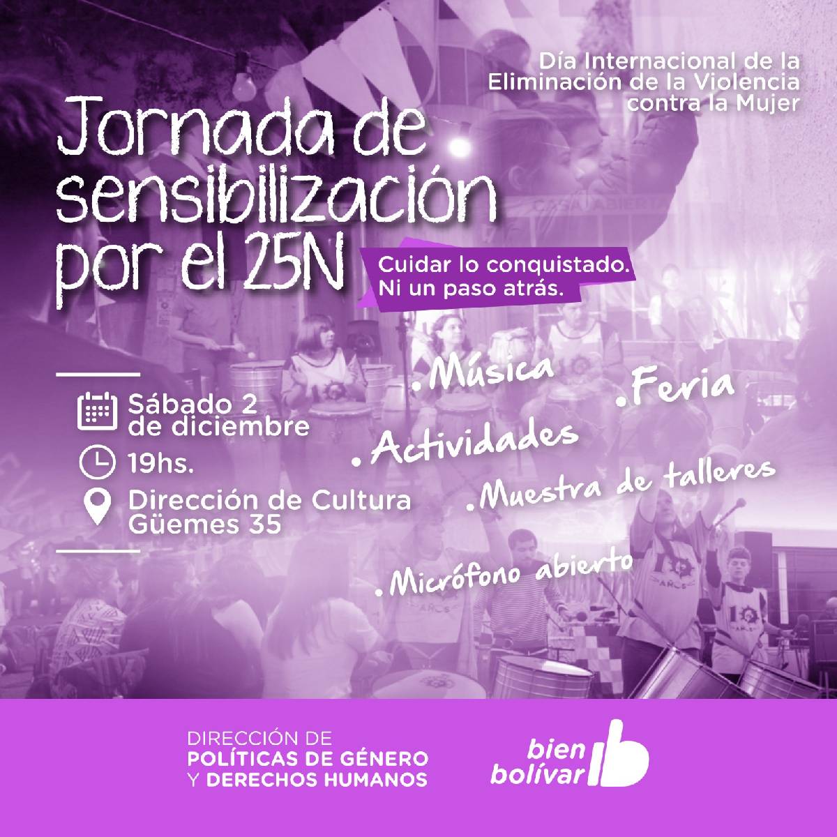 GÉNERO Y DD.HH INVITAN A LA JORNADA DE SENSIBILIZACIÓN POR EL 25N