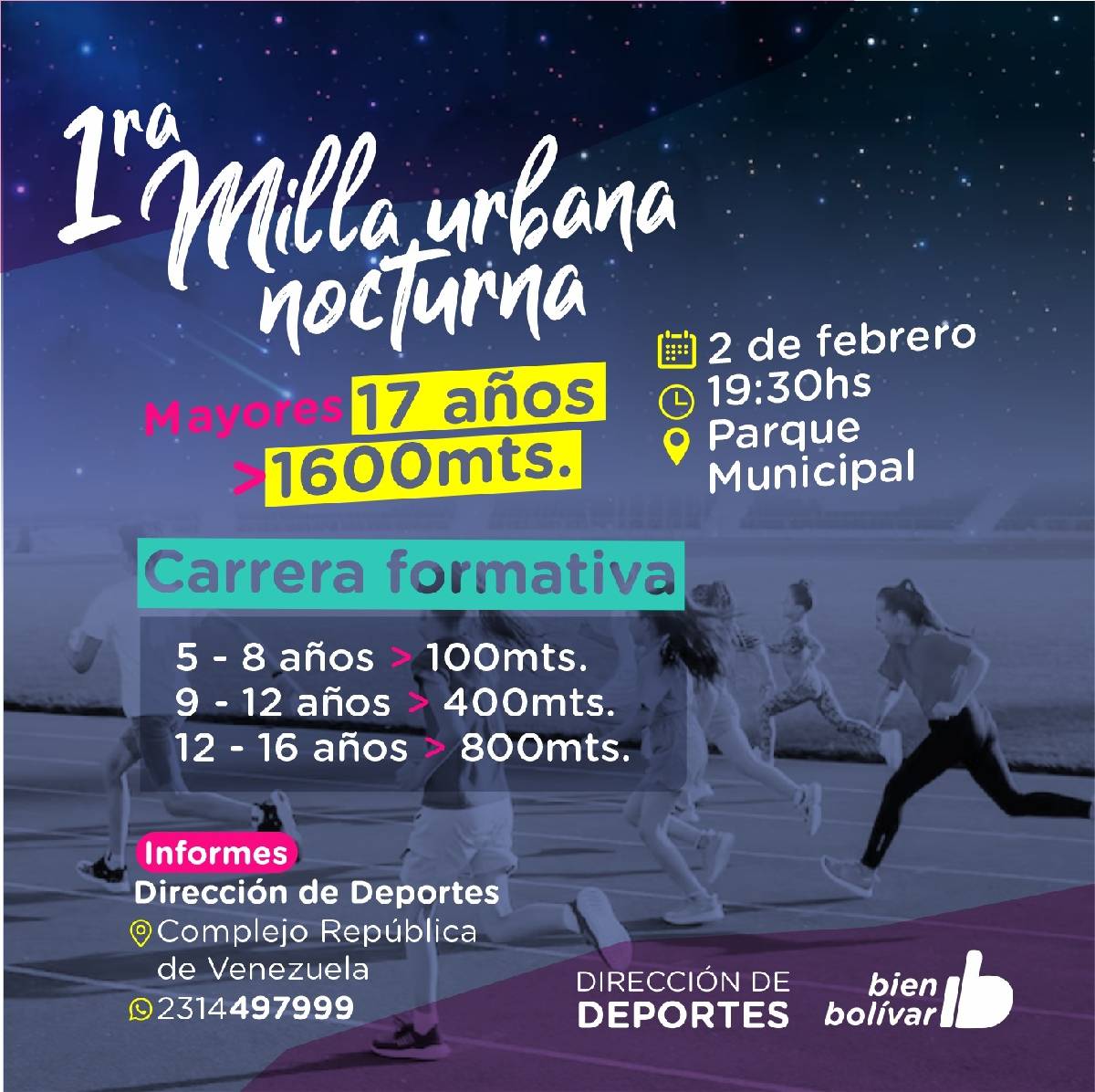 EL MUNICIPIO INVITA A LA PRIMERA MILLA URBANA NOCTURNA