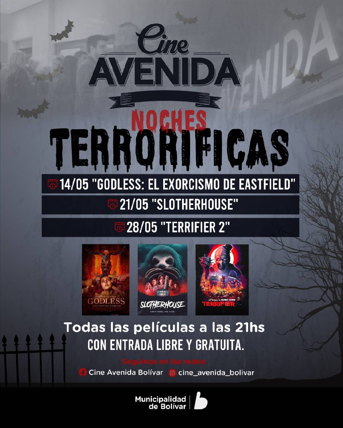 LOS MIÉRCOLES DE MAYO EL TERROR SE APODERA DEL CINE AVENIDA