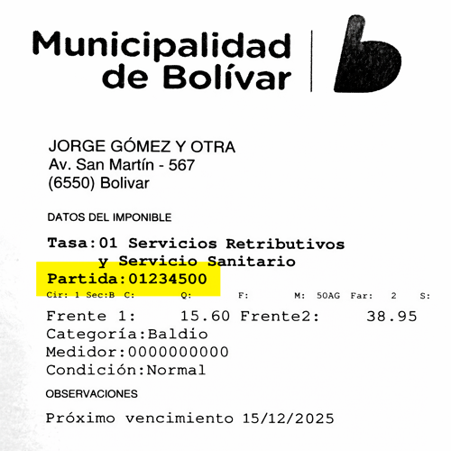 Padrón en la boleta de servicios retributivos